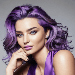 Long Curly Blue & Purple Hairstyle AI avatar/profile picture for women